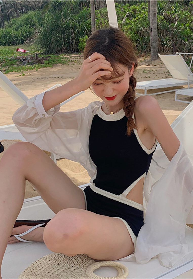 New backless belly-covering one-piece backless swimsuit CA25052334BK