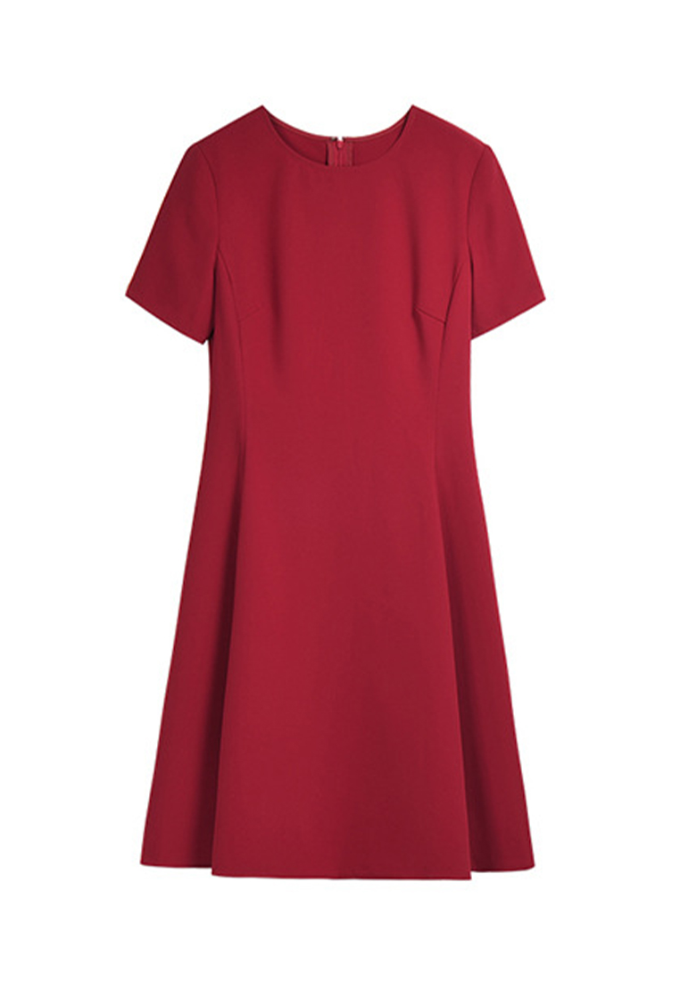 Simple and Elegant Solid Color Short Sleeve Dress CA101934YE