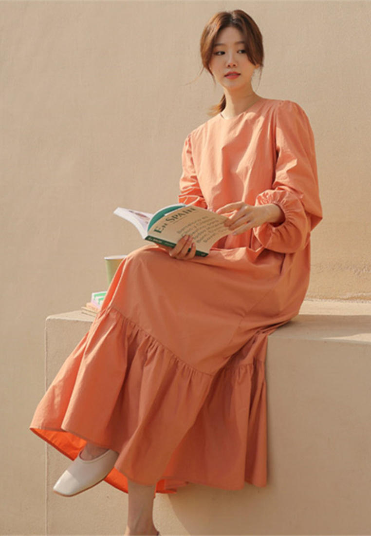 Korean version of the patchwork loose plus-size casual long skirt CA24030734OR