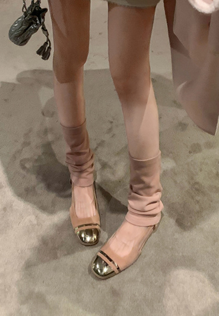 New Chanel style hollow back thick heel evening shoes CA225042234BK