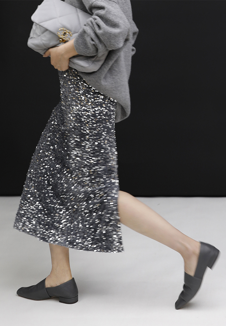 Fashionable velvet sequined atmospheric everyday gorgeous skirt CA120434GY