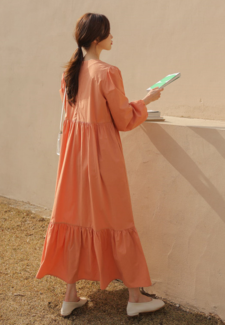 Korean version of the patchwork loose plus-size casual long skirt CA24030734OR