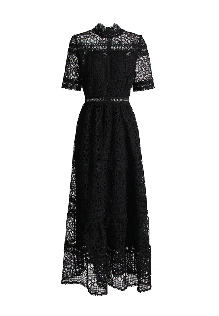 New 2024 stand up collar solid color dress CA24032634W