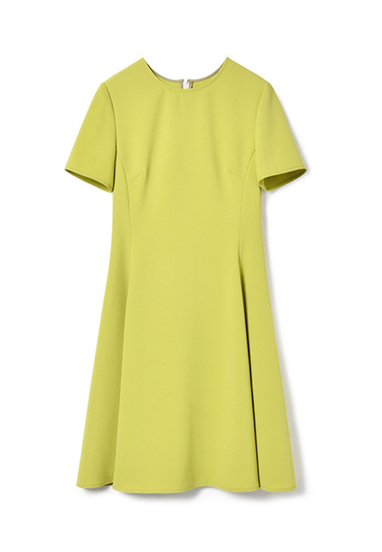 Simple and Elegant Solid Color Short Sleeve Dress CA101934YE