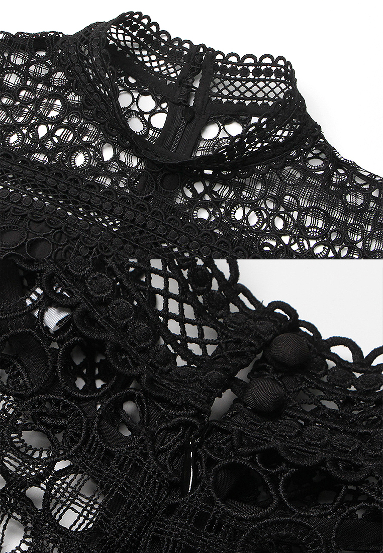 New 2024 stand up collar solid color dress CA24032634W