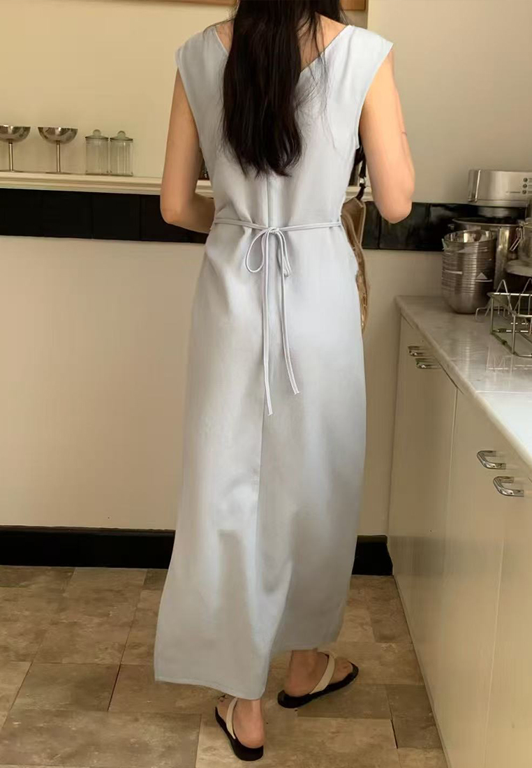 French elegant simple slit dress CA25060334BW