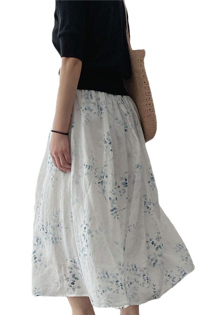 2023 Summer New Trendy Natural Print Midi Skirt CA061335