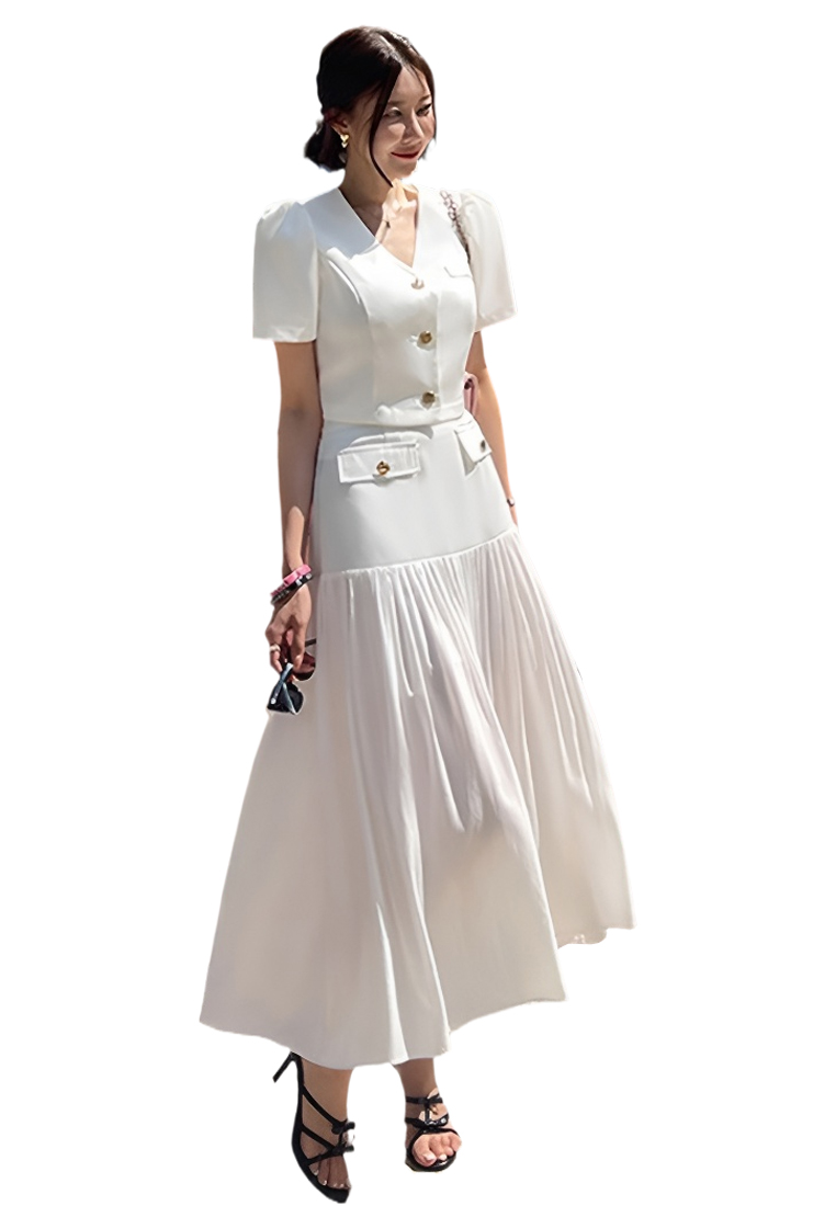 Summer French Chanel style short sleeve + high waist skirt two-piece suit CA25060335BE
