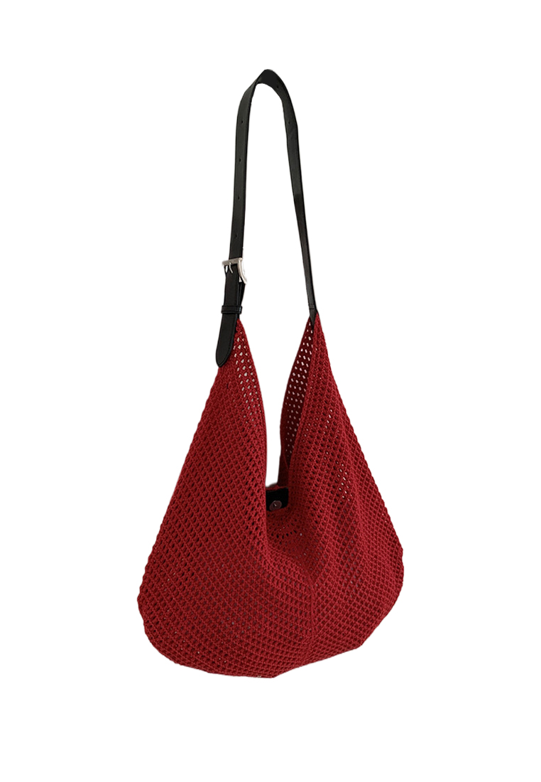 Summer New Vacation Splicing Knitted Shoulder Bag CA25061735RD