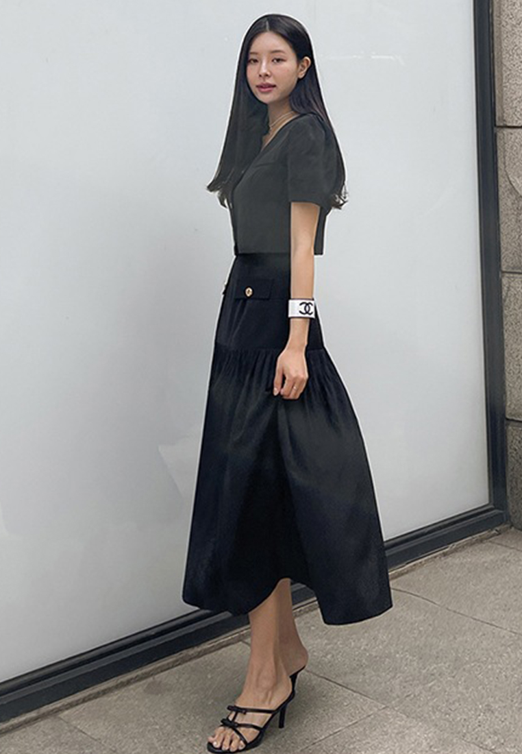 Summer French Chanel style short sleeve + high waist skirt two-piece suit CA25060335BE