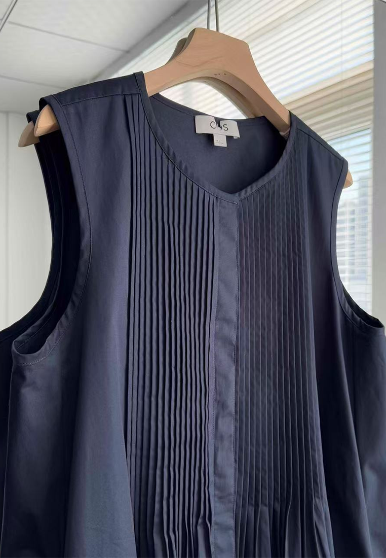 Summer New Standard Pleated Midi Dress CA25061735BK