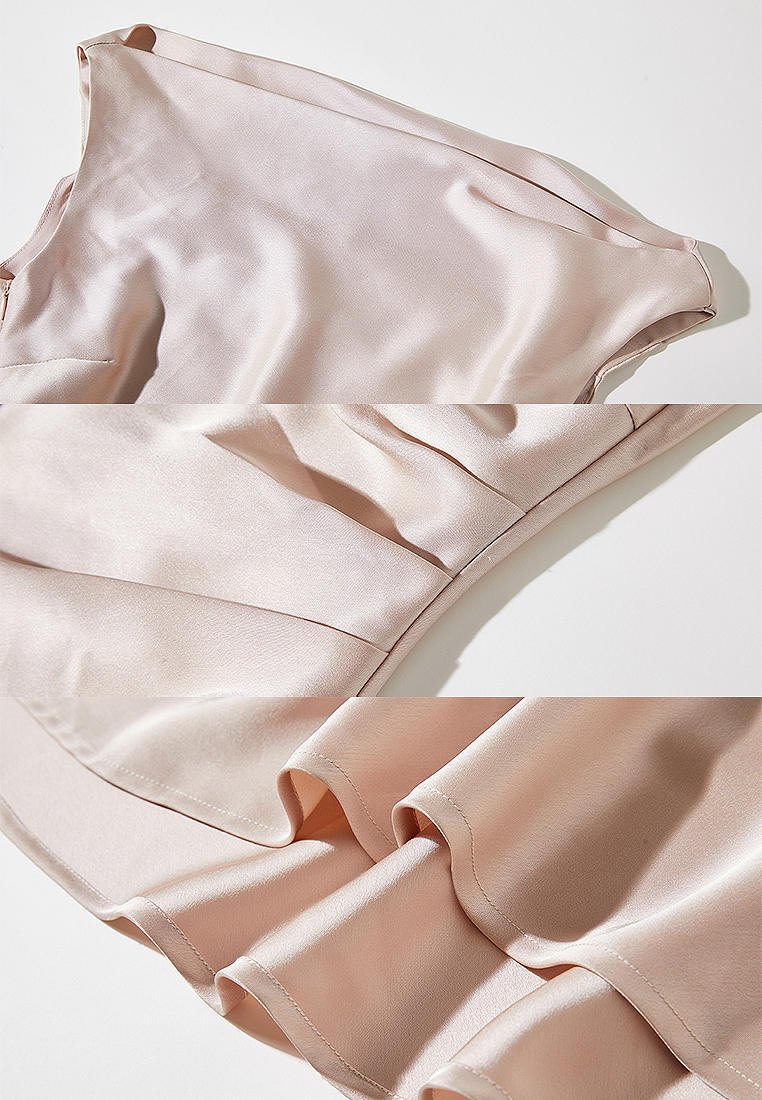 French slim fit solid color dress CA241128135BK