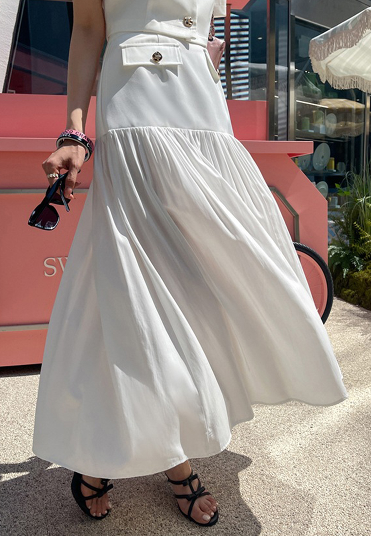 Summer French Chanel style short sleeve + high waist skirt two-piece suit CA25060335BE