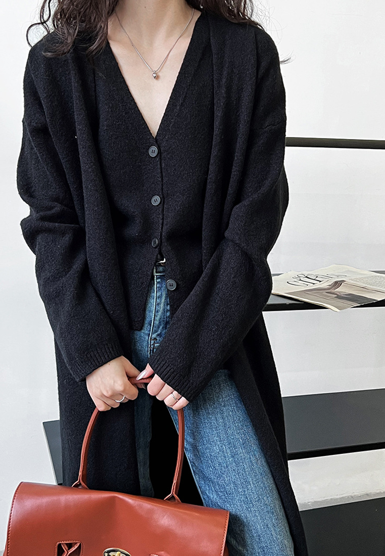 Long knitted cardigan vest vest vest vest suit CA24092351GY