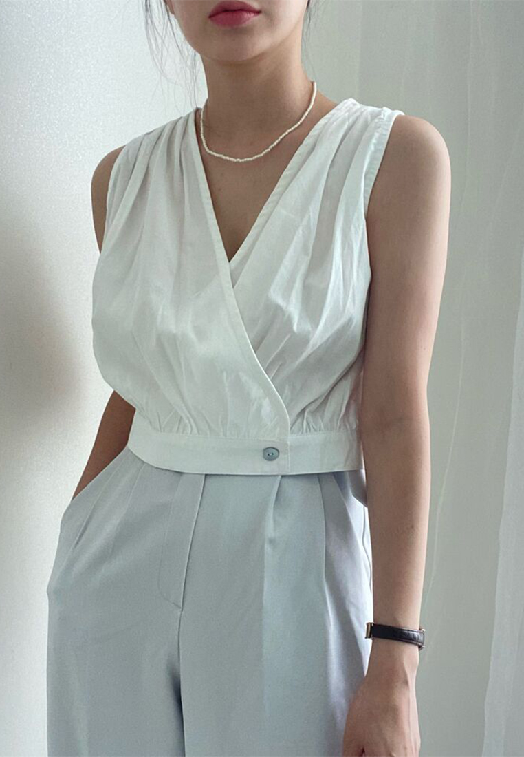 Summer minimalist sleeveless versatile short top CA25032732W