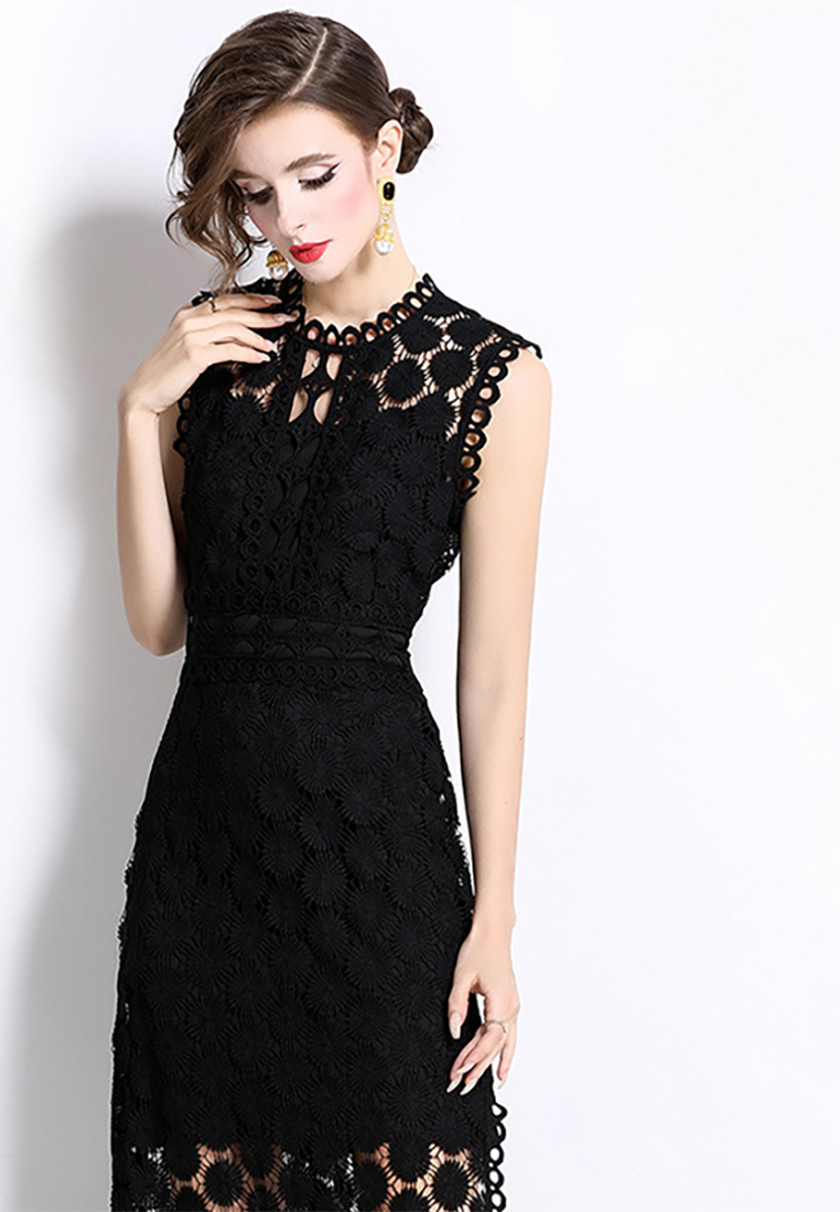 Summer new style water-soluble lace slim sleeveless dress CA225042261W