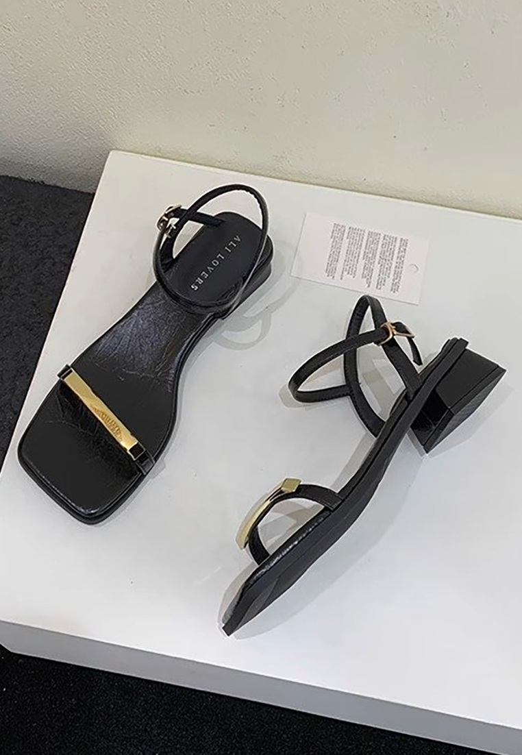 Summer single strap thick heel sandals CA25042335BW