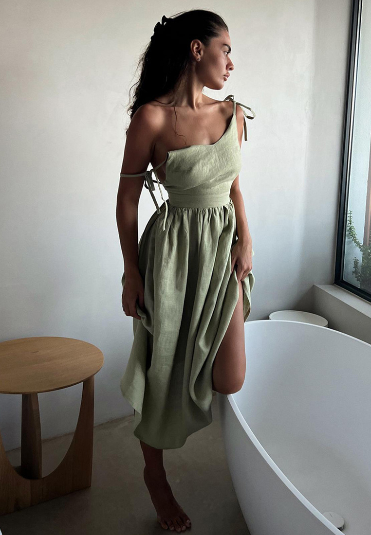 Sexy pure cotton backless camisole dress CA25042236GR