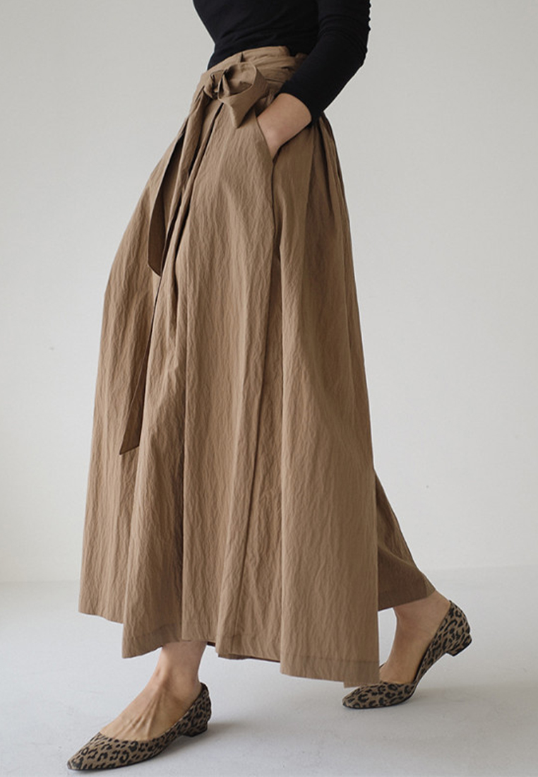 Loose plus size elasticated waist casual hakama CA24030736BW