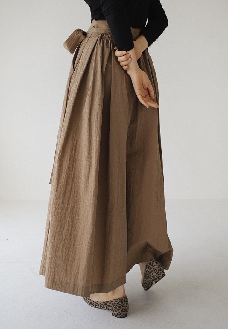 Loose plus size elasticated waist casual hakama CA24030736BW