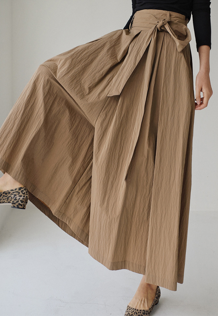 Loose plus size elasticated waist casual hakama CA24030736BW