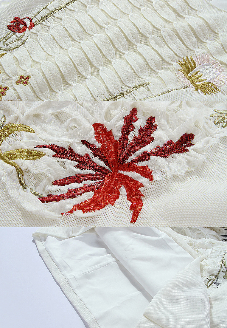 2024 Summer New Lace Dress Embroidered Waist Slimming Skirt CA4021936BE