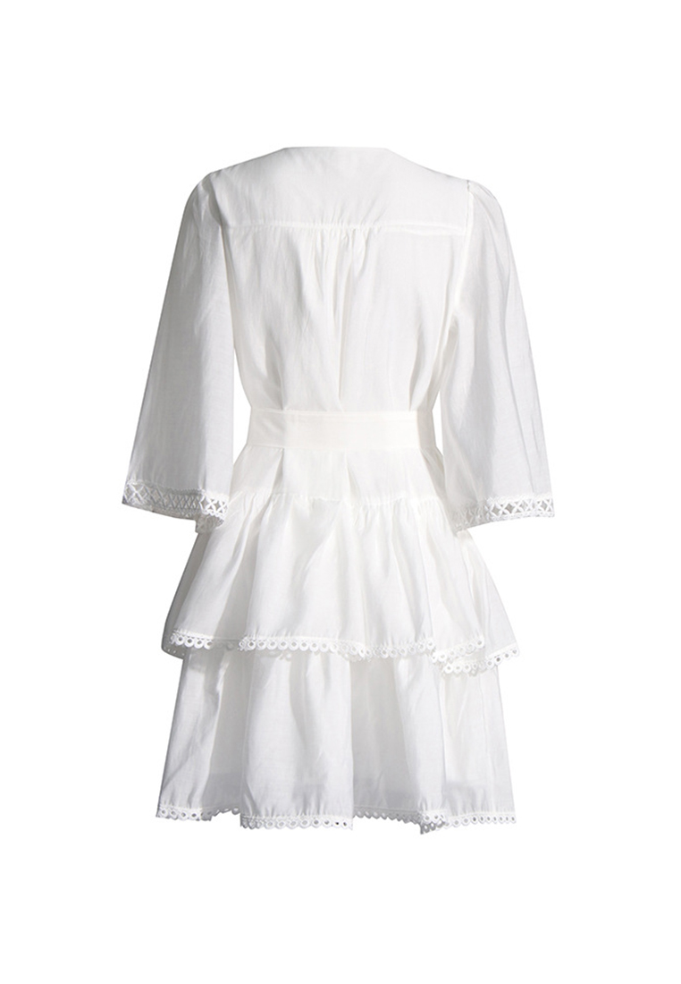 2024 New V-neck Waist Embroidered Dress CA24032636W