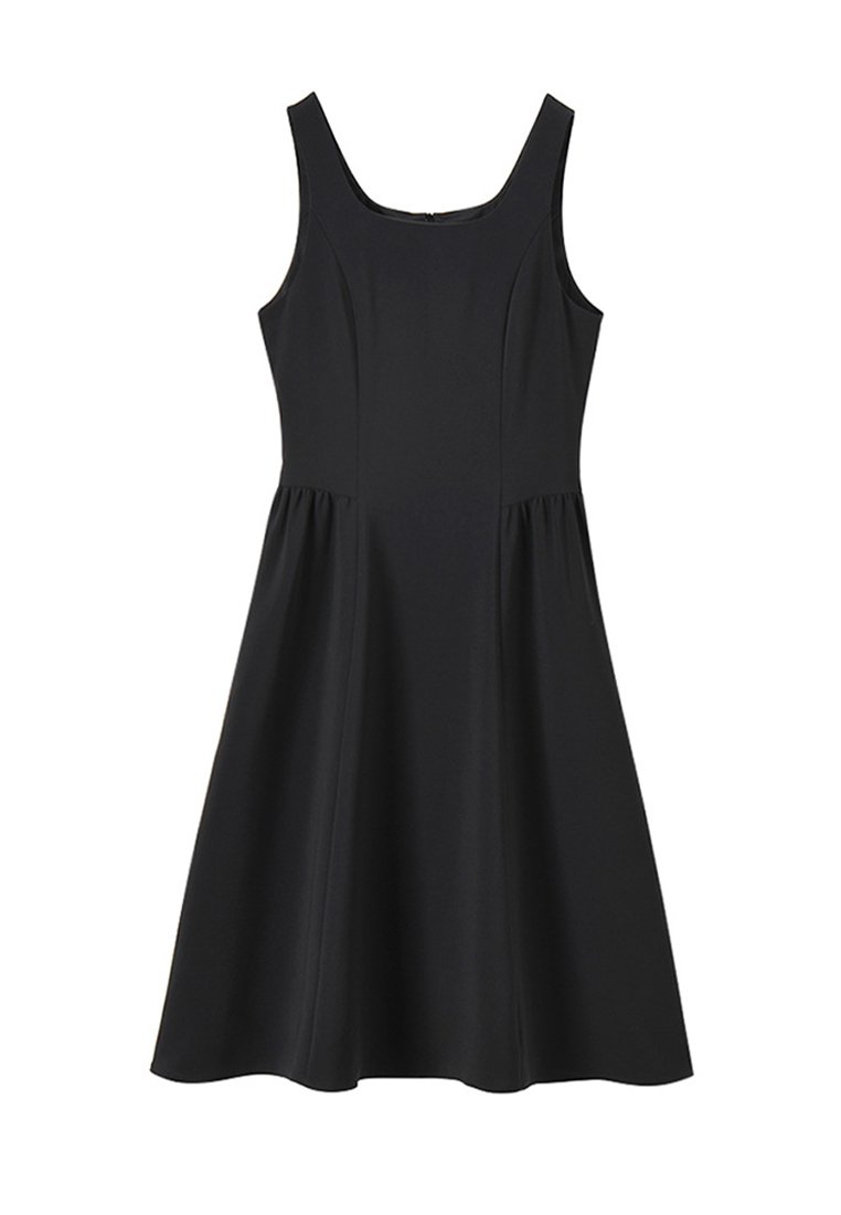 Fashionable and elegant black suspender dress CA101936