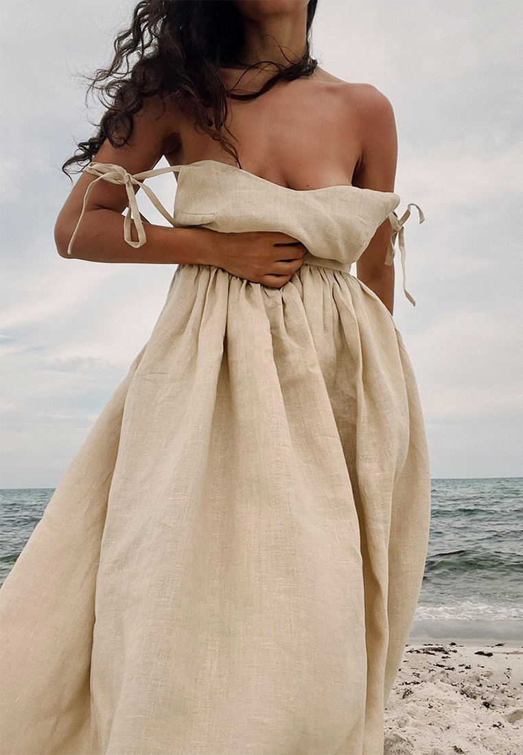 Sexy pure cotton backless camisole dress CA25042236GR