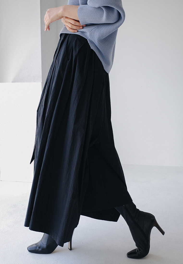 Loose plus size elasticated waist casual hakama CA24030736BW