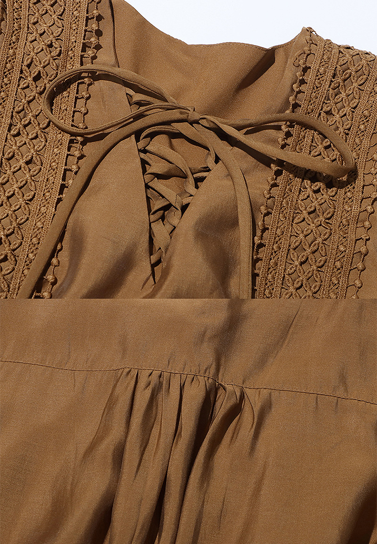 2024 New V-neck Waist Embroidered Dress CA24032636W