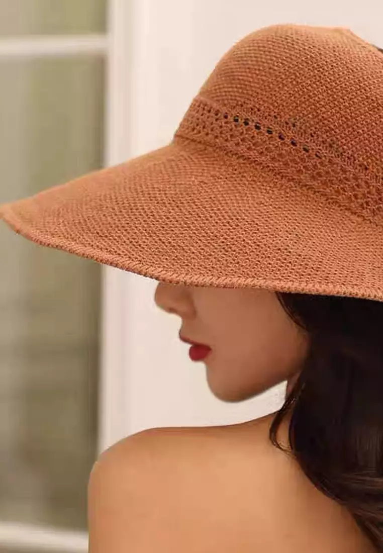 Bow Hollow Big Brim Folding Sunshade Fisherman Caps A22062408PI