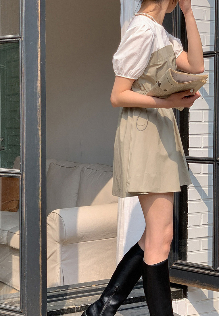 Stylish waist cinching dress with temperament CA25032744BK