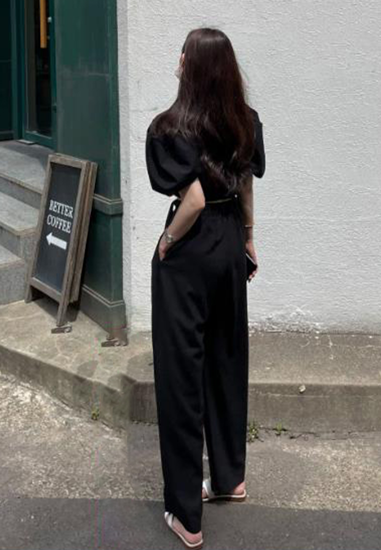 2023 New Korean Pleated Wide-Leg Pants with Belt CA061337GY