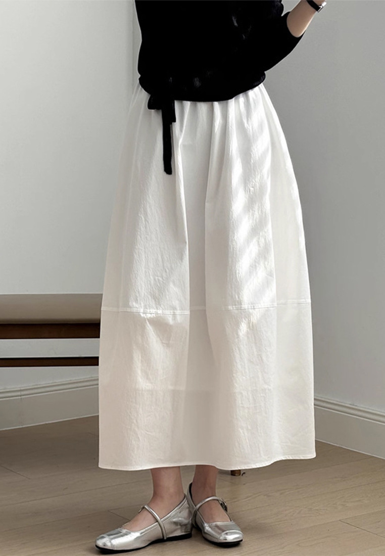 Summer Korean style all-match elastic high waist A-line puffy skirt CA25042937W