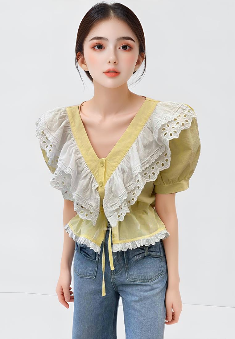 ummer New Style V-neck Top CA25060337BK