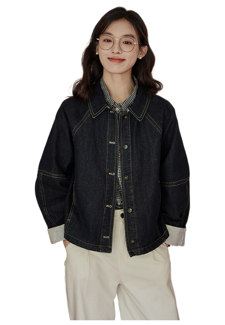 Autumn Casual Versatile Denim Jacket Top CA25091937BL