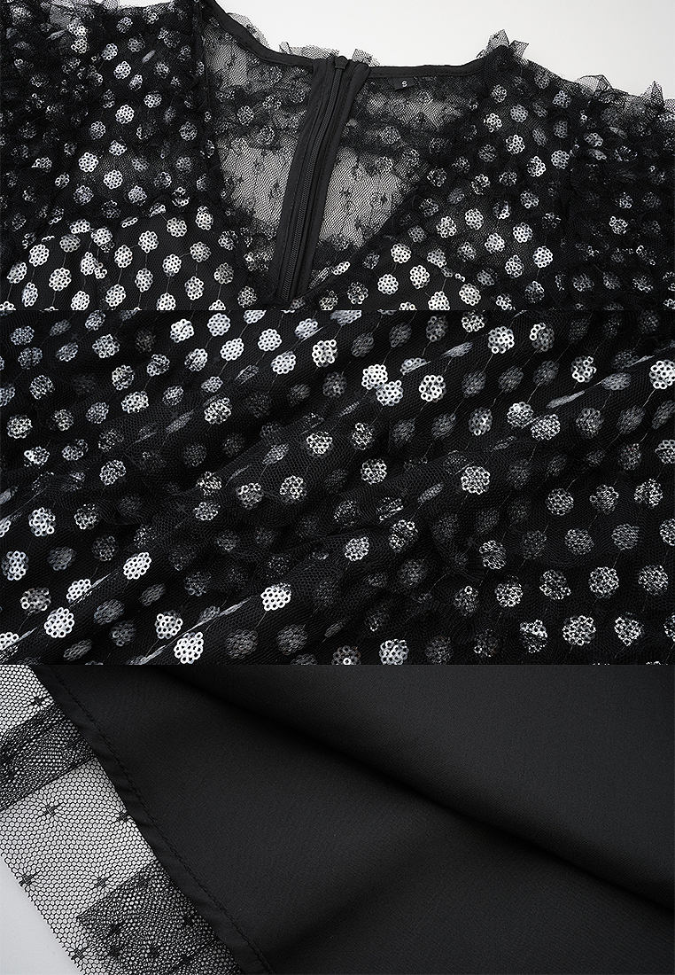 2024 Short sleeved long dress versatile and slim fitting CA24031937BK