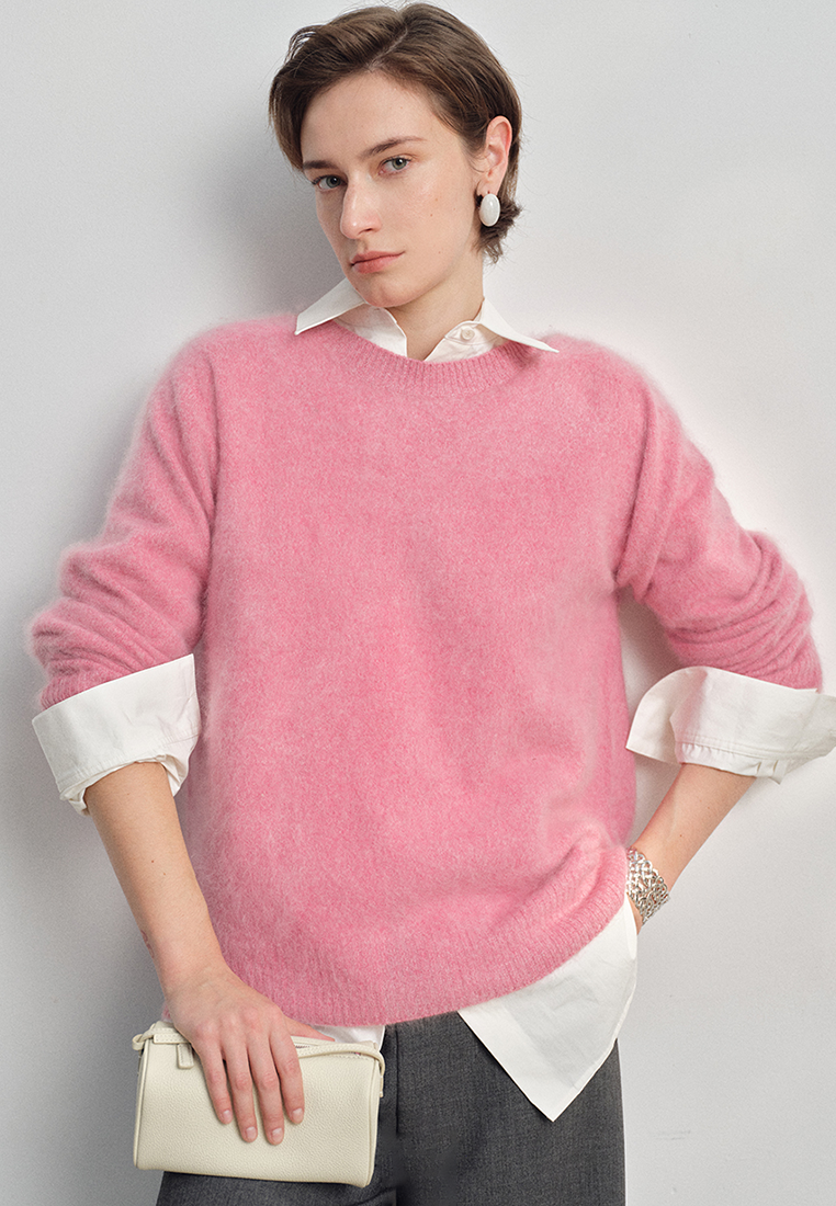 Classic Crew Neck Brushed Cashmere Sweater CA25102437BE