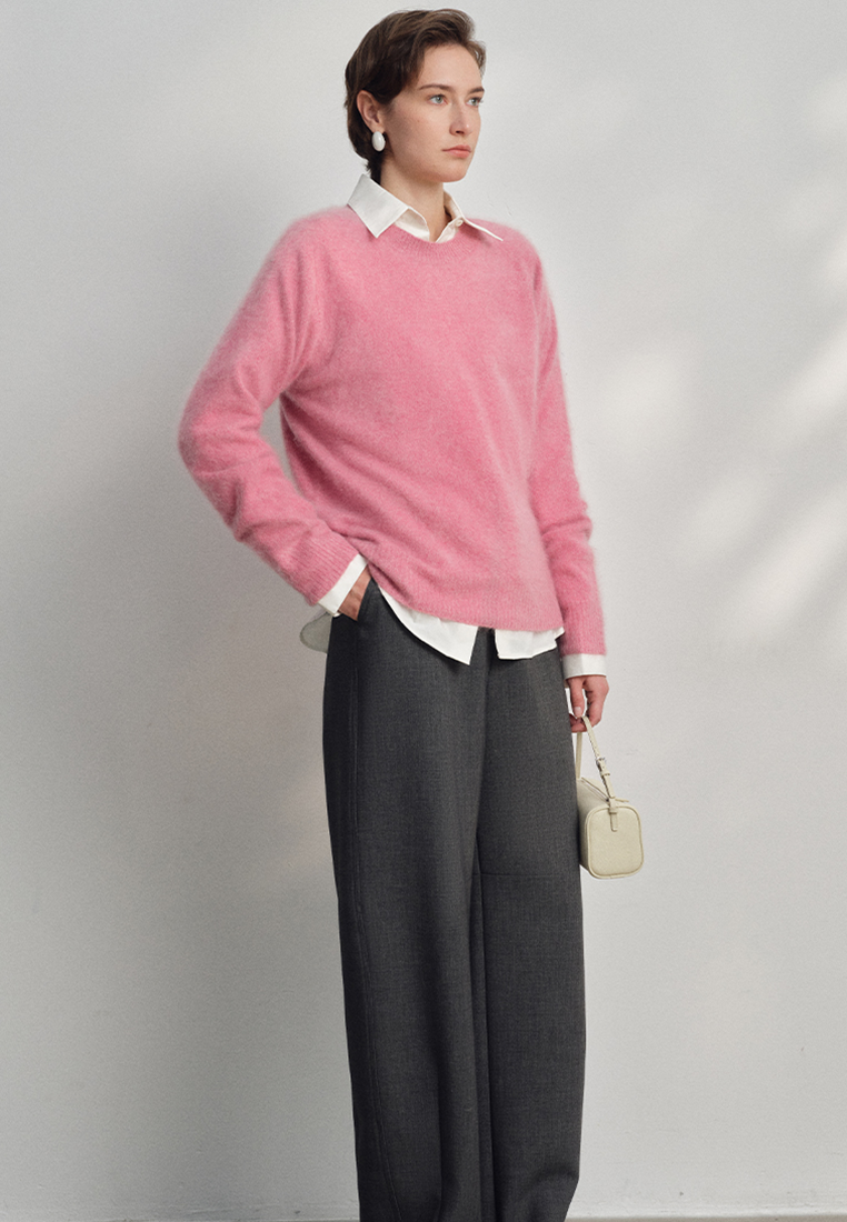 Classic Crew Neck Brushed Cashmere Sweater CA25102437BE