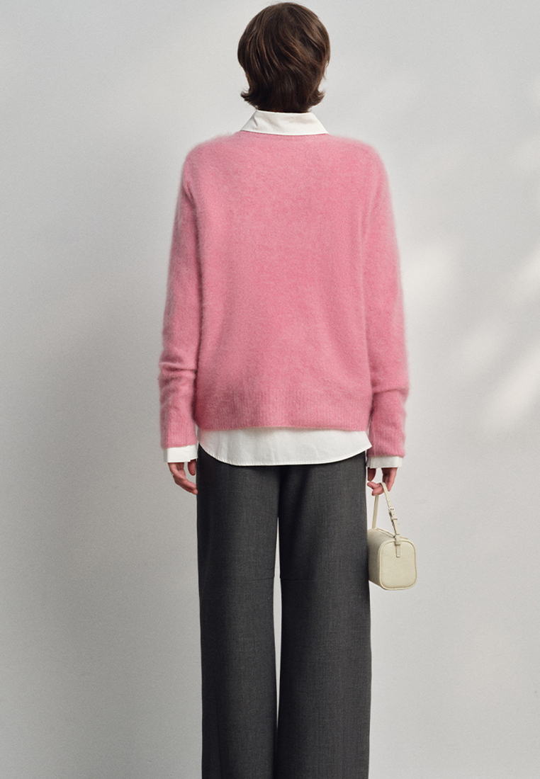 Classic Crew Neck Brushed Cashmere Sweater CA25102437BE