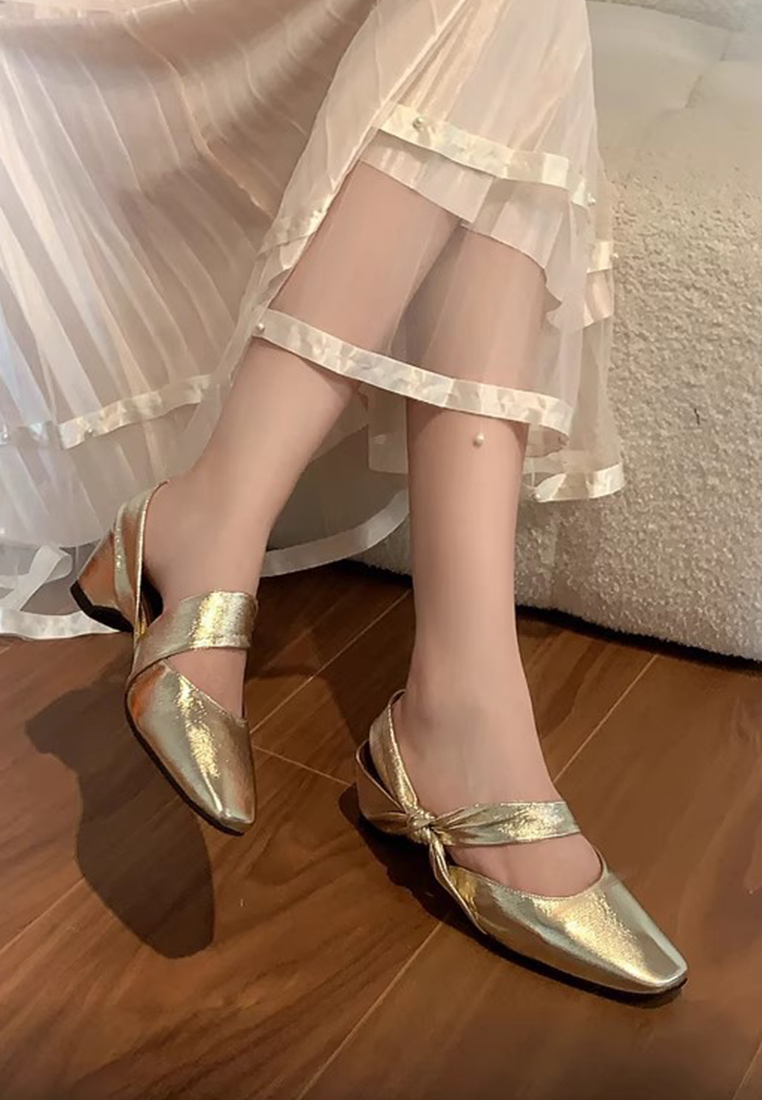 New genuine leather square toe strappy thick heel sandals CA225042237GD