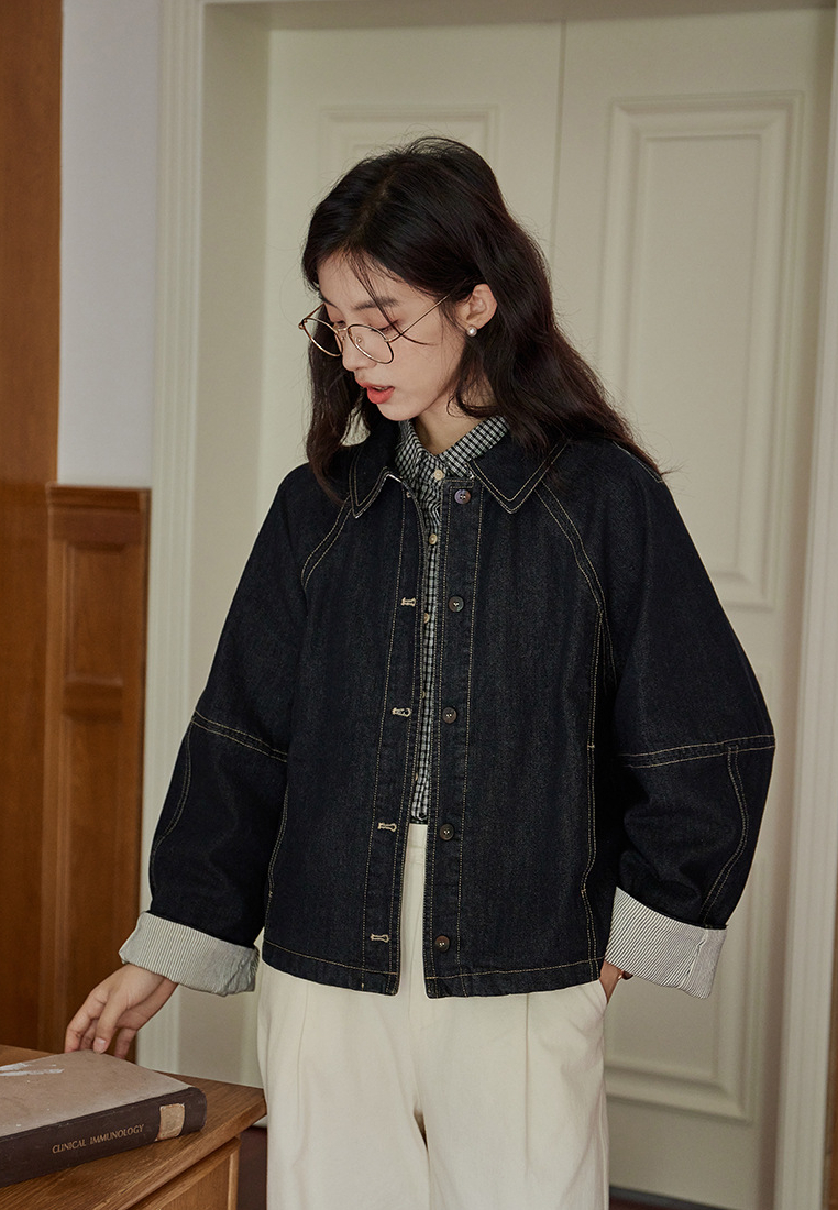 Autumn Casual Versatile Denim Jacket Top CA25091937BL