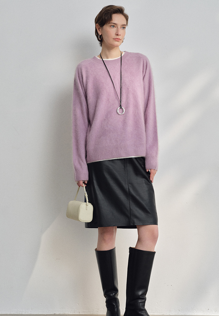 Classic Crew Neck Brushed Cashmere Sweater CA25102437BE