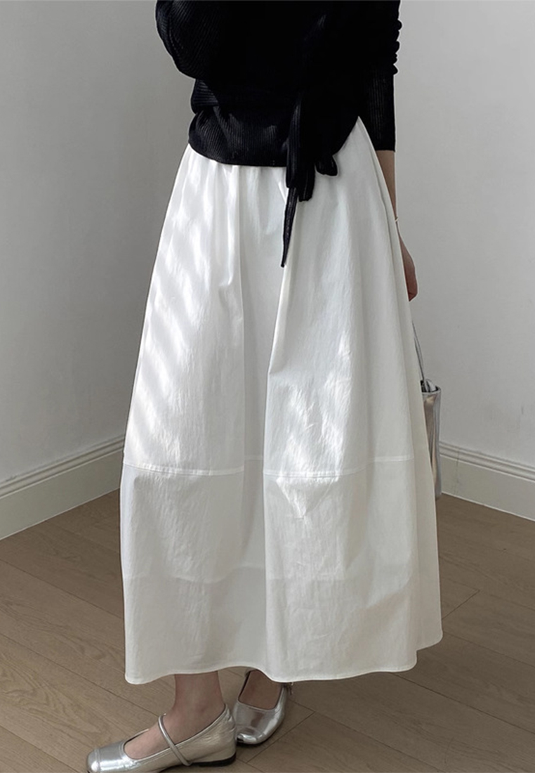 Summer Korean style all-match elastic high waist A-line puffy skirt CA25042937W