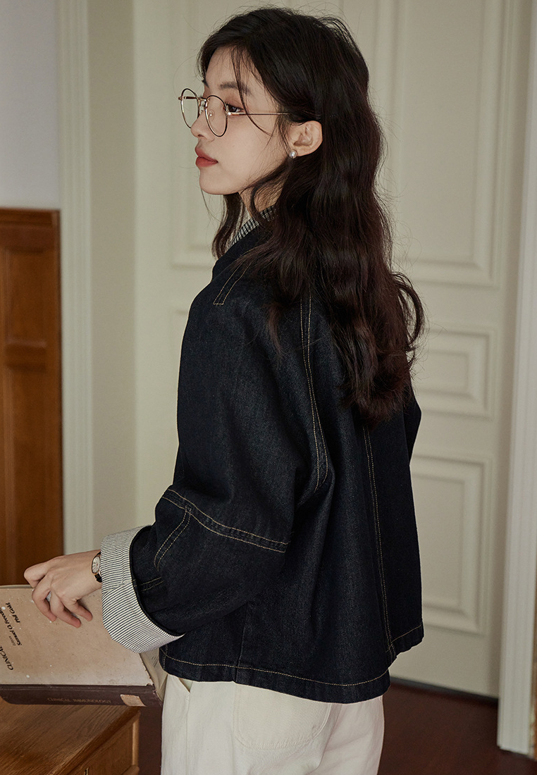 Autumn Casual Versatile Denim Jacket Top CA25091937BL