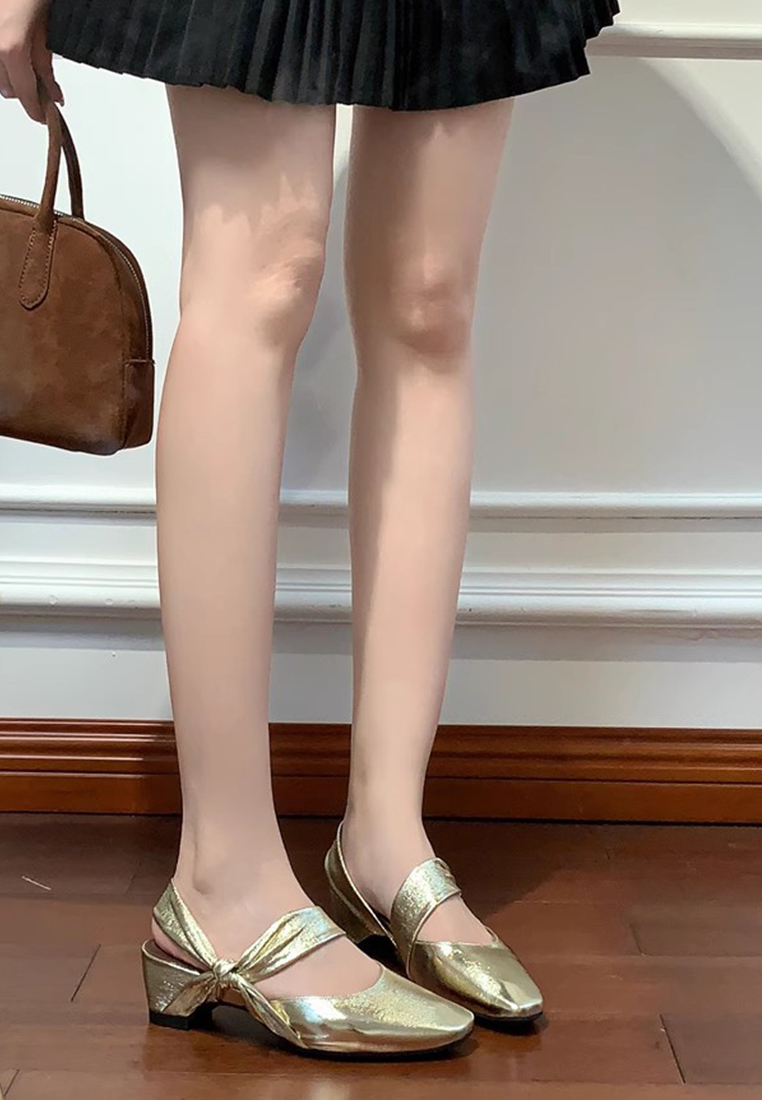 New genuine leather square toe strappy thick heel sandals CA225042237GD