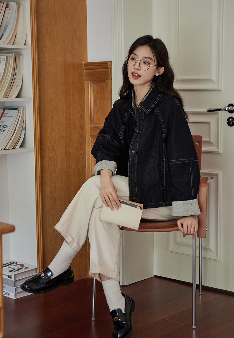 Autumn Casual Versatile Denim Jacket Top CA25091937BL