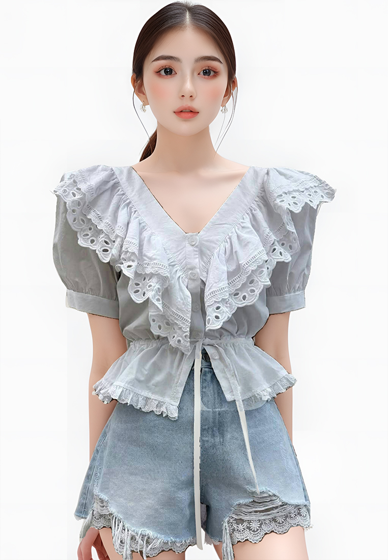 ummer New Style V-neck Top CA25060337BK