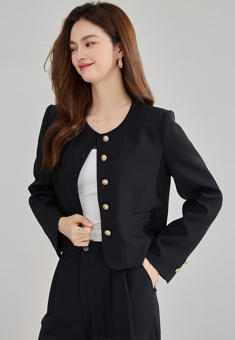 New solid color temperament suit jacket CA24091137YE